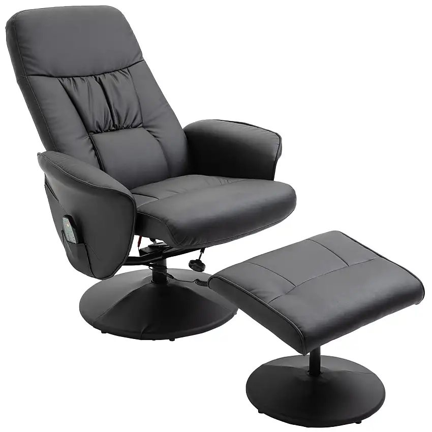 Massagesessel mit Fußhocker Massagesessel Relaxsessel TV-Sessel Schwarzca. 76 x 81 x 105 cm