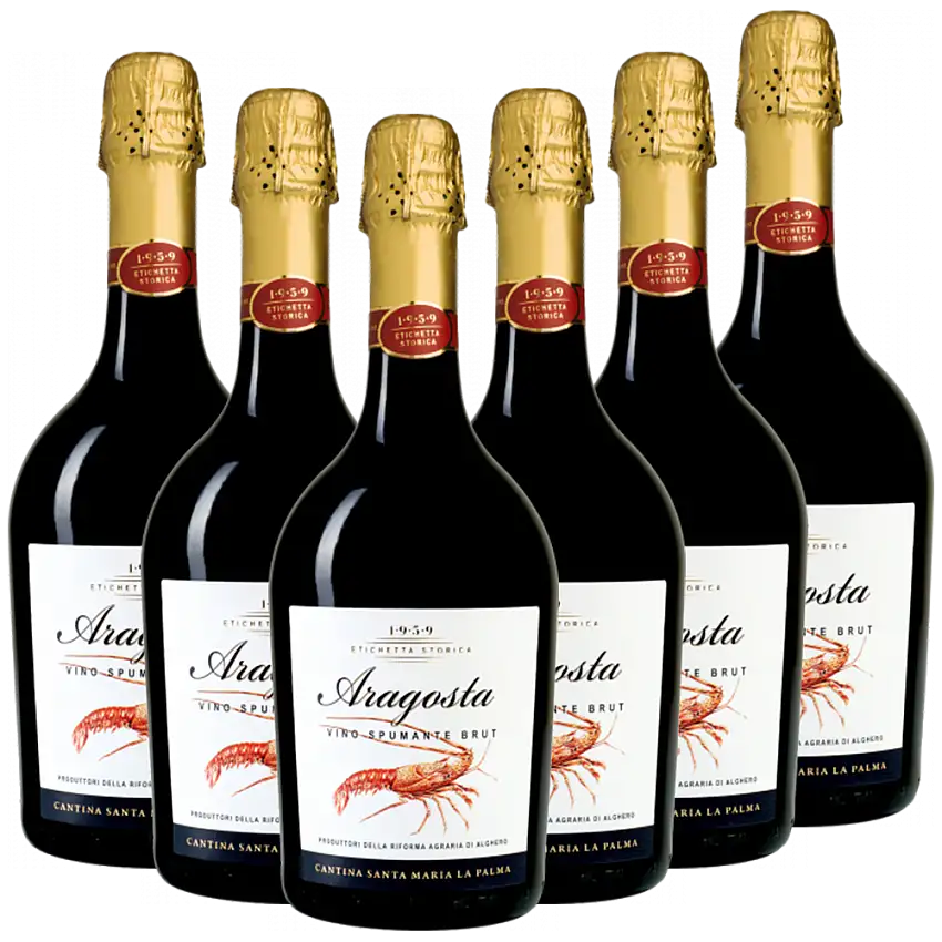 1195637-1195637-6er-Set-1 "Aragosta" Vermentino Spumante Brut Italien Santa Maria La Palma