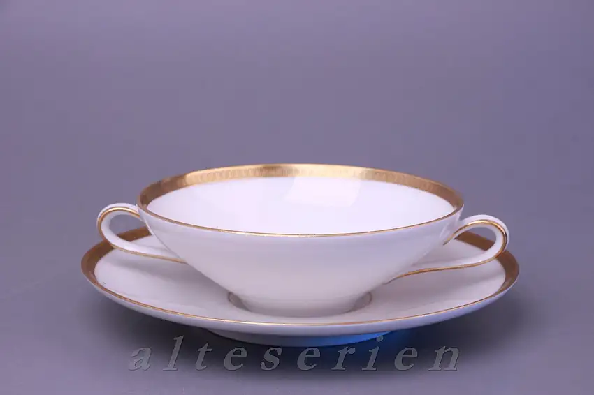 Suppentasse mit Untere - Heinrich Grazie Goldrand Rechtecke