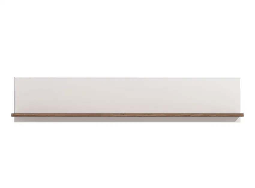 Einfaches Hängeregal / Wandregal mit einer Ablagefläche Kanjiza 04, Farbe: Eiche Flagstaff / Weiß / Weiß Hochglanz, Maße: 24 x 120 x 19,5 cm, für Wohnzimmer