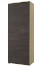 Drehtürenschrank / Kleiderschrank | Eiche / Esche | Mourne 01 | 201 x 80 x 51 cm | 2 Türen | 2 Fächer | robust | Holzoptik | schmale Griffe | eckig
