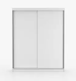 1,6 Meter breiter Kleiderschrank / Schiebetürenschrank mit Spiegel | Weiß | Galtee 03 | 195 x 160 x 61 cm | 2 Türen | 6 Fächer | großes Volumen