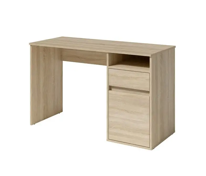 Schreibtisch mit einer Schublade Agia 01, eine Drehtür, zwei Fächer, Farbe: Eiche Sonoma, Maße: 74 x 120 x 50 cm, aus hochwertigen Material