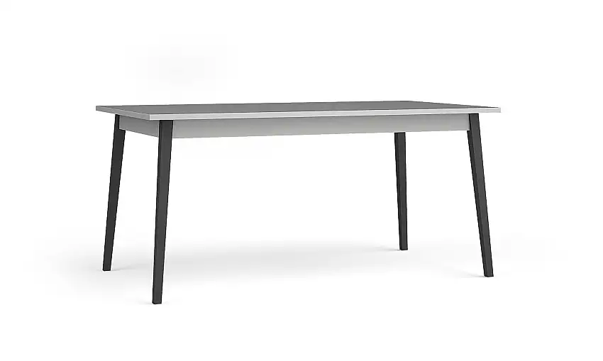 Ausziehbarer Esstisch Alonnisos 08, Farbe: Grau, ausziehbar bis 220 cm, Maße: 180 x 90 cm, vier Standbeine aus Metall, aus hochwertigen Materialien