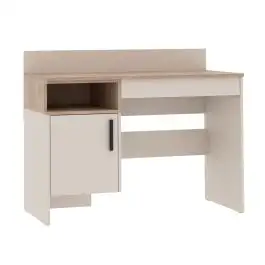 Schreibtisch | 87 x 110 x 55 cm | Fafe 02 | Kaschmir / Eiche Cremona | Holzoptik | Zweifarbig | 1 Tür | 1 offenes Fach | 1 Schublade | Soft Close