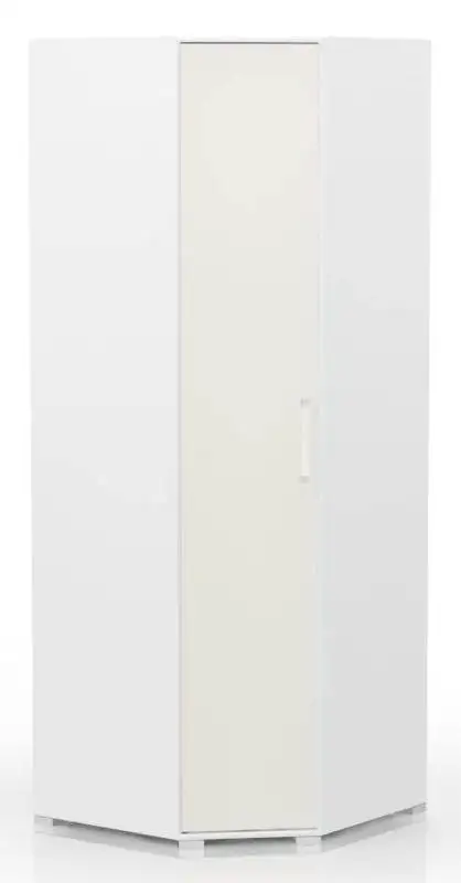 Kleiderschrank / Eckkleiderschrank Jugendzimmer Weiß 236x86x86 cm